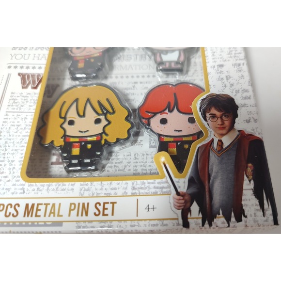New Harry Potter Enamel Metal Pin Set Dobby Hermione Ron Weasley Four Piece 2024 - Picture 2 of 9